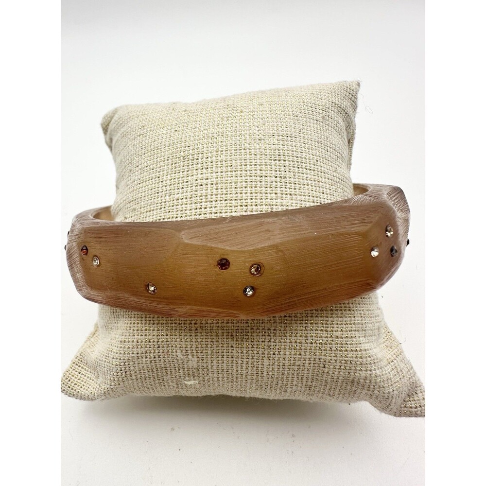 Vintage Jeweled Lucite Bangle Bracelet 8”